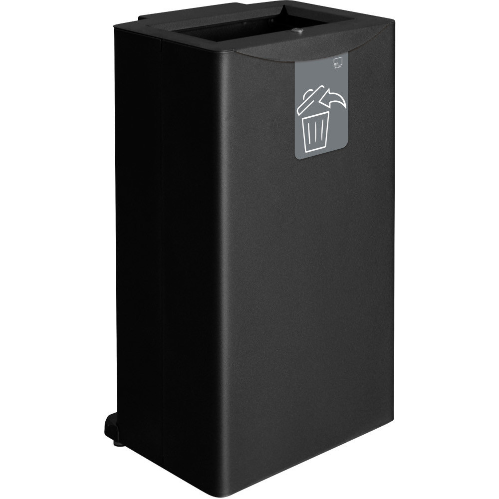 Poubelle tri sélectif 90 litres acier vue avant avec ouverture frontale