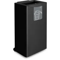 Poubelle tri sélectif 70 litres acier vue frontale avec ouverture pratique