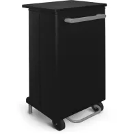 Poubelle cuisine 70 litres noire avec ouverture frontale et roulettes