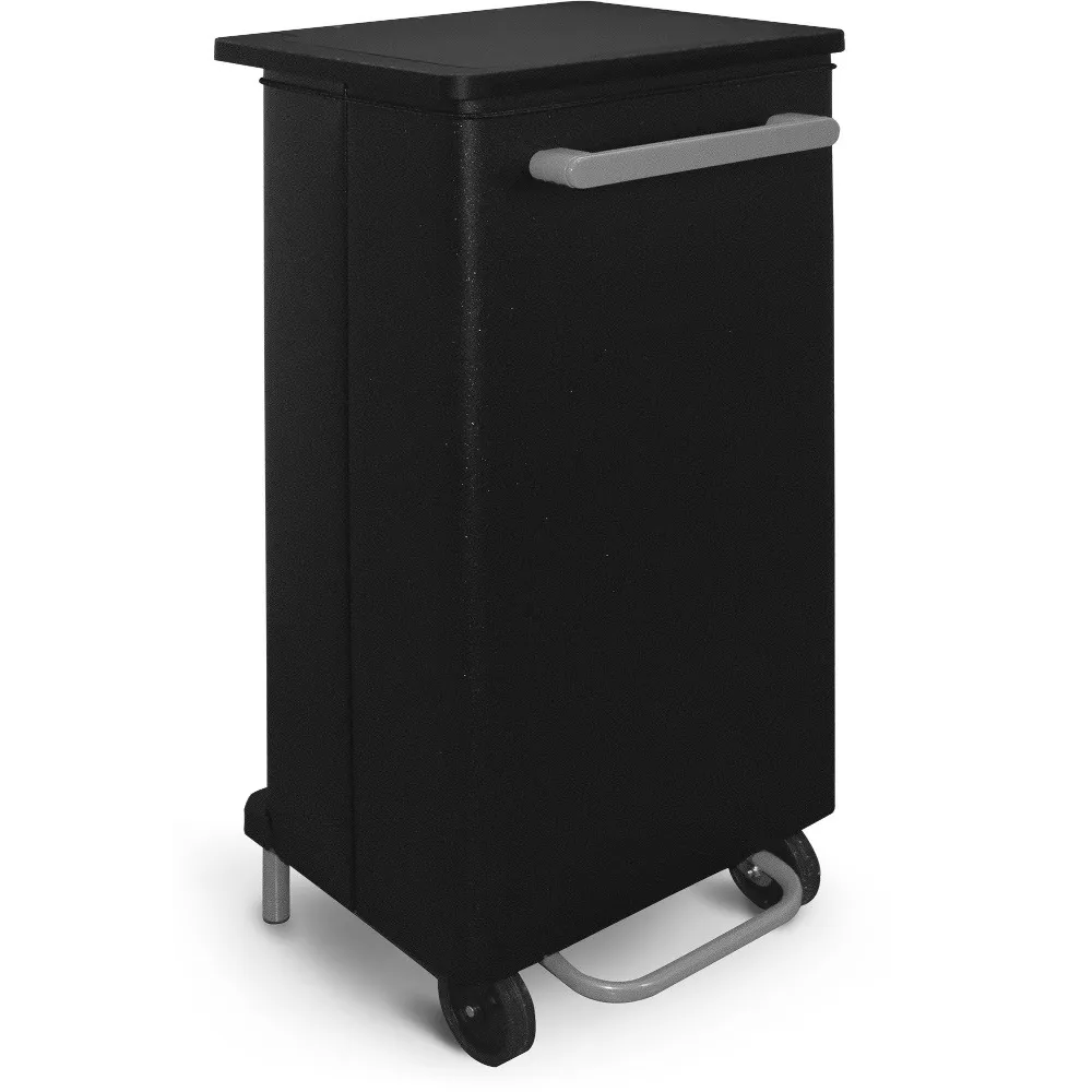 Poubelle cuisine 110 litres noire à roulettes et ouverture frontale Poubelle cuisine 110 litres noire à roulettes et ouverture frontale