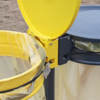 Support sac-poubelle double flux 110L à sceller vue de face