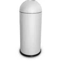 Poubelle design ronde blanche 68 litres avec ouverture dôme