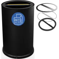 Poubelle tri sélectif 100 litres noire double compartiment acier