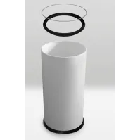Poubelle design ronde noire 50 litres acier avec couvercle