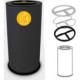 Poubelle tri sélectif 50 litres noire triple compartiments acier