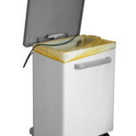 Poubelle cuisine inox 90L avec support sac mobile et pédale