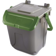 Poubelle 25L verte couvercle basculant anse ergonomique