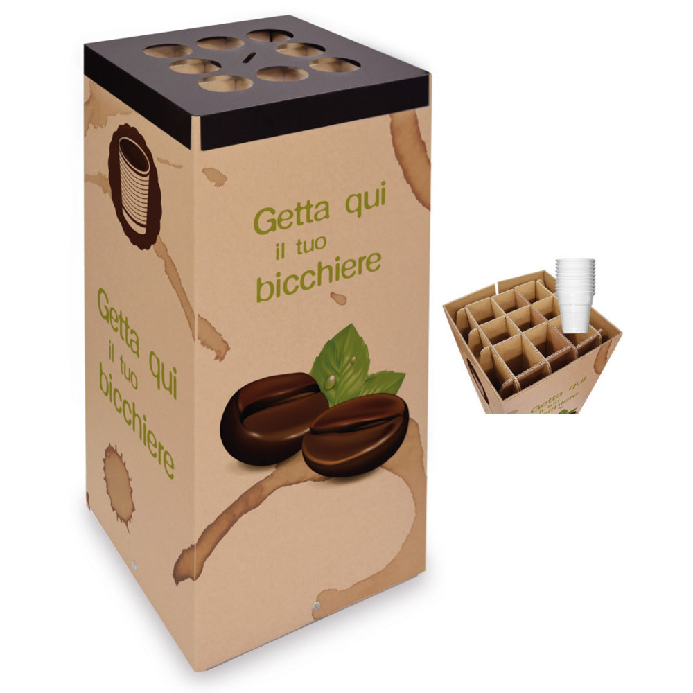 Collecteur de gobelets en carton 38x80 cm pour recyclage