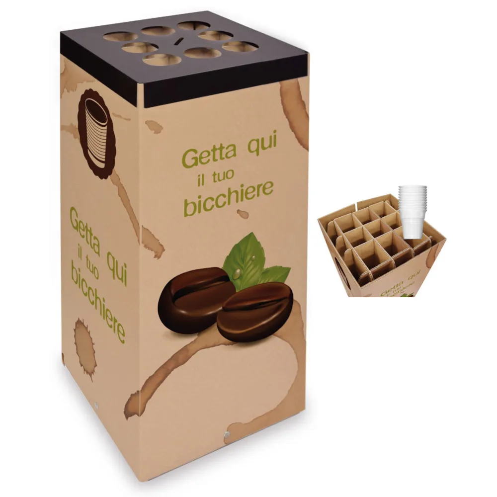 Collecteur de gobelets en carton 38x80 cm pour recyclage