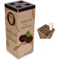 Collecteur poubelle carton 70 cm pour tasses café recyclables