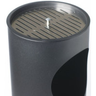 Cendrier sur pied inox 17 litres avec grille sable intégrée