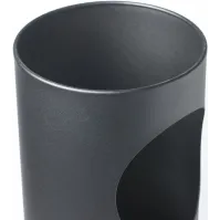 Cendrier gris sur pied avec poubelle acier peint 17 litres vue profil