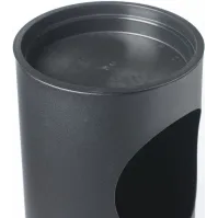 Cendrier sur pied noir avec poubelle 17 litres acier