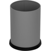 Poubelle grise 15 litres acier avec bac imperméable bureau