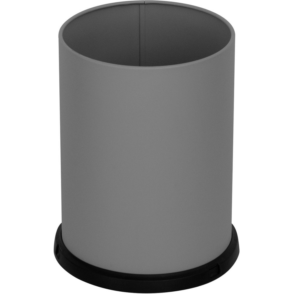 Poubelle grise 15 litres acier avec bac imperméable bureau