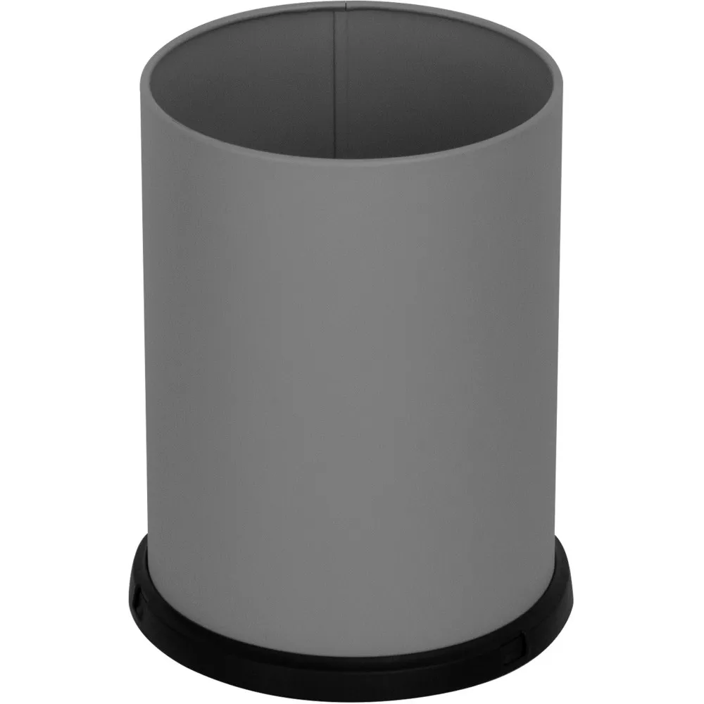 Poubelle grise 15 litres acier avec bac imperméable bureau Poubelle grise 15 litres acier avec bac imperméable bureau