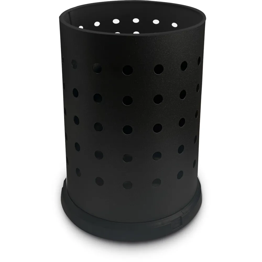 Poubelle perforée noire 15 litres acier bureau salle de bains Poubelle perforée noire 15 litres acier bureau salle de bains