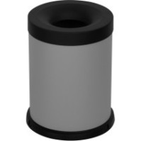 Poubelle antifeu grise 15 litres vue de face bureau