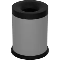 Poubelle antifeu grise 15 litres vue de face bureau