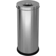 Poubelle antifeu inox 25 litres vue de face bureau
