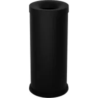 Poubelle antifeu noire 25 litres vue de face acier robuste