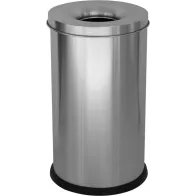 Poubelle auto-extinguible inox 40 litres vue de face bureau
