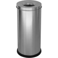 Poubelle antifeu inox 65 litres vue de face bureau