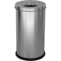 Poubelle antifeu inox 75 litres vue de face bureau