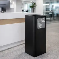 Poubelle d'accueil 60 litres noir