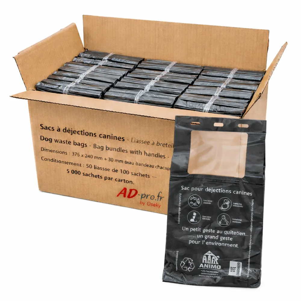 Liasse sacs propreté canine Animo Concept 37x24 cm recyclés Liasse sacs propreté canine Animo Concept 37x24 cm recyclés