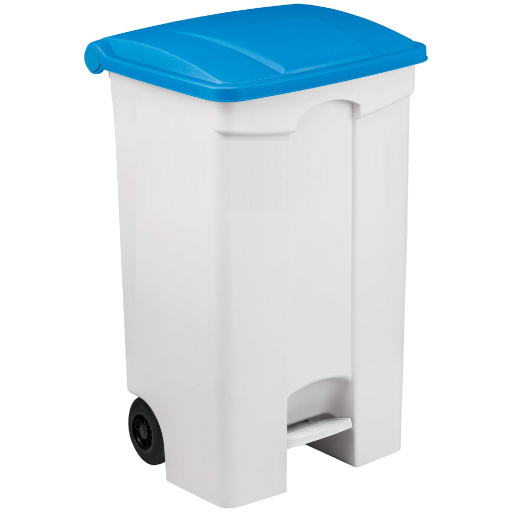 Conteneur mobile à pédale 90 litres avec couvercle de couleur Conteneur mobile à pédale 90 litres avec couvercle de couleur