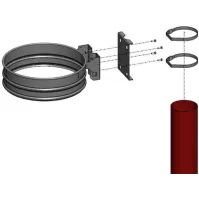 Fixation galvanisée pour poteau Ø60 mm support sacs-poubelles Guéry