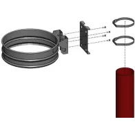 Fixation galvanisée pour poteau Ø60 mm support sacs-poubelles Guéry