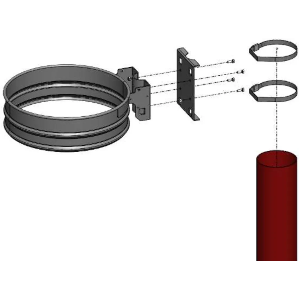 Fixation galvanisée pour poteau Ø60 mm support sacs-poubelles Guéry