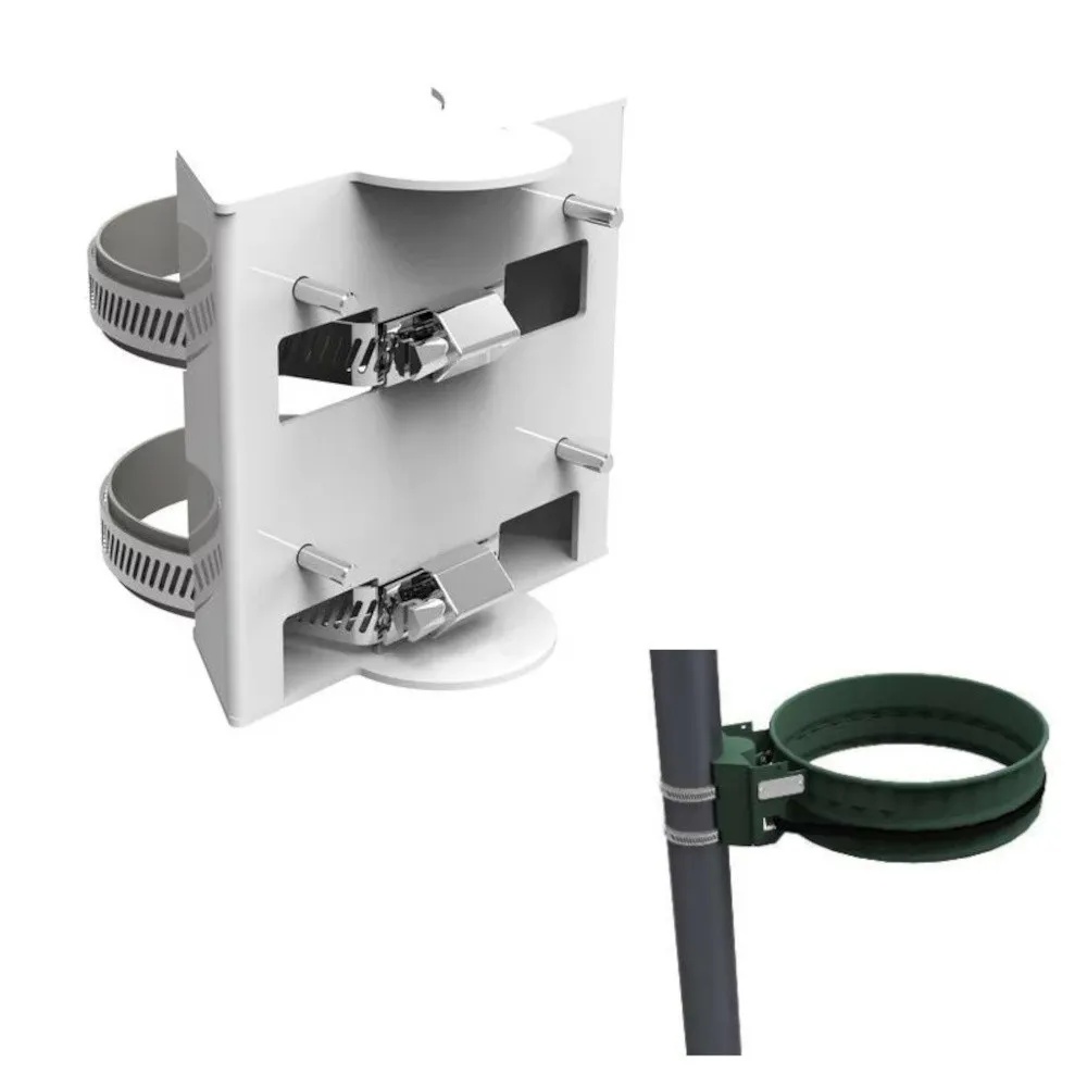 Fixation galvanisée pour poteau supports sacs-poubelles Guéry diamètre variable