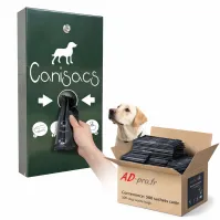 Borne de propreté canine verte en matériau durable avec 500 sachets