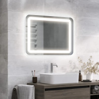 Miroir LED coins arrondies
