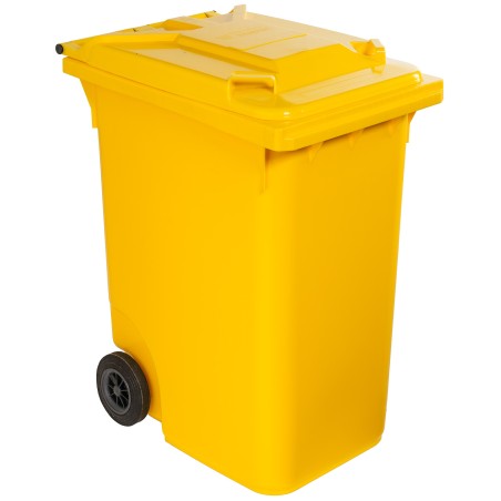 Poubelle plastique à roulette 360 litres jaune