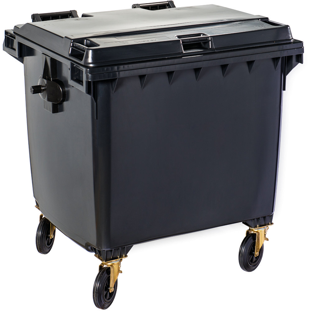 Poubelle plastique à roulette 1100 litres noir Poubelle plastique à roulette 1100 litres noir