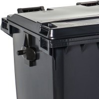 Poubelle plastique à roulette 1100 litres jaune