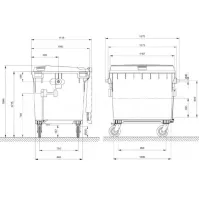 Poubelle plastique à roulette 1100 litres bleu
