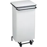 Conteneur mobile a pédale 110 litres blanc