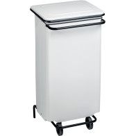 Conteneur mobile a pédale 110 litres blanc