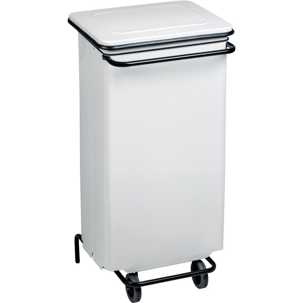 Conteneur mobile a pédale 110 litres blanc