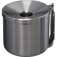 Cendrier mural rond 2 litres inox brossé
