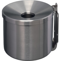 Cendrier mural rond 2 litres inox brossé