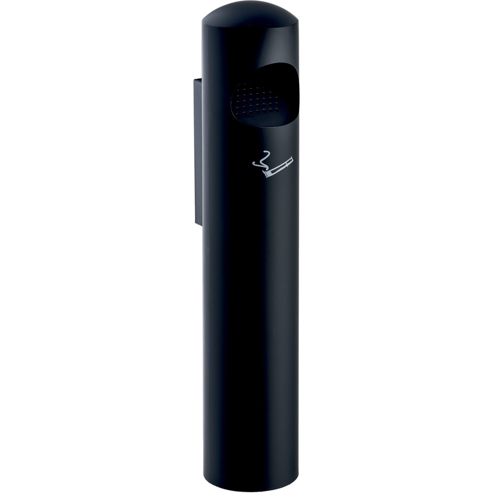 Cendrier colonne murale inox noir anti-vandalisme 5 litres Cendrier colonne murale inox noir anti-vandalisme 5 litres