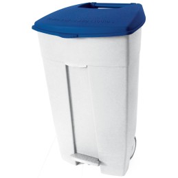Containeur poubelle plastique mobile bleu