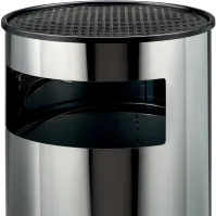 Cendrier à sable avec corbeille 50 litres inox ouverture frontale