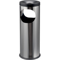 Cendrier corbeille luxe inox brillant à poser 19 litres